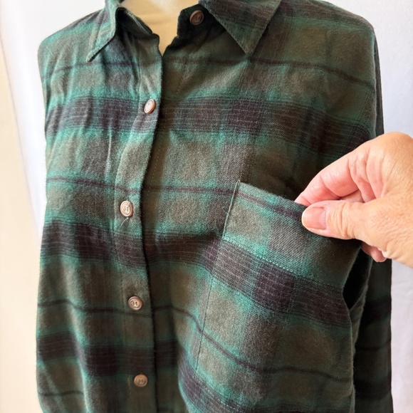 BLU PEPPER SOFT LIGHTWEIGHT FLANNEL SHIRT BUTTON FRONT PLAID RUSTIC CASUAL NWT S - Picture 5 of 12